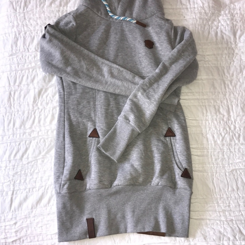 Women's long cowl neck hoodie